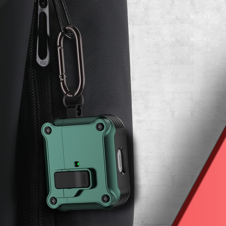 For AirPods 3 Eagle Shockproof Earphone Protective Case with Switch(Army Green)