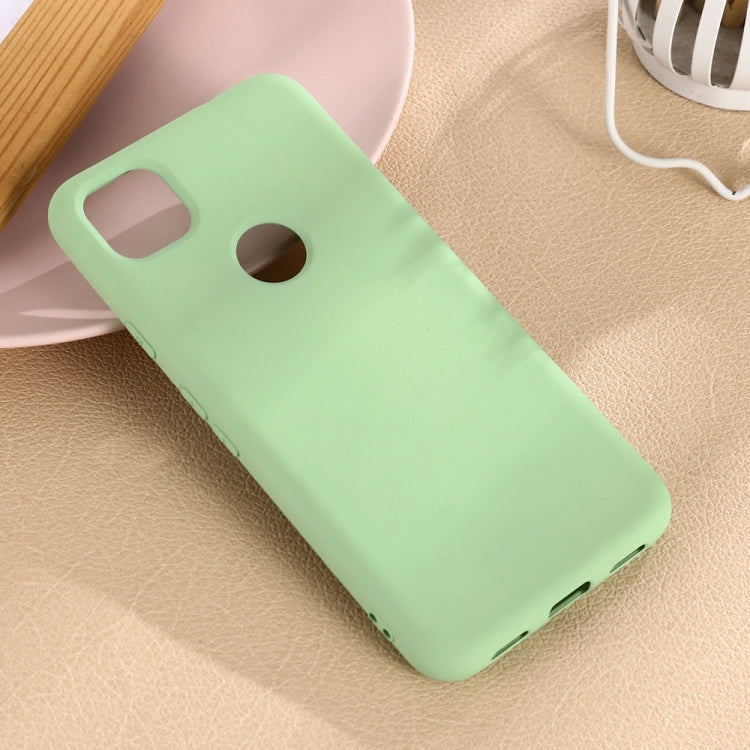 For Google Pixel 4a Pure Color Liquid Silicone Shockproof Full Coverage Case(Green)