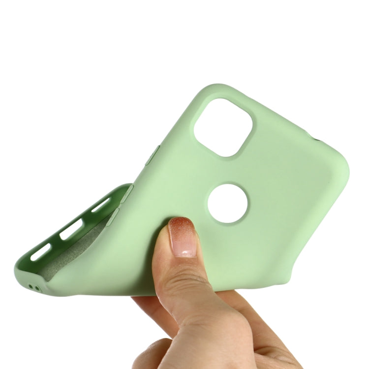 For Google Pixel 4a Pure Color Liquid Silicone Shockproof Full Coverage Case(Green)