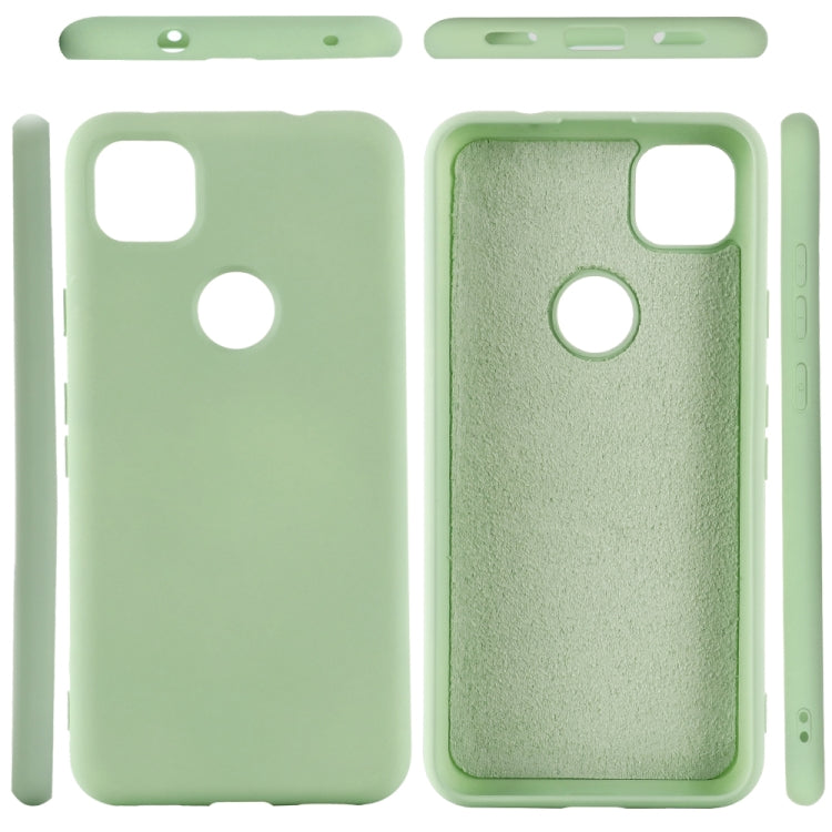 For Google Pixel 4a Pure Color Liquid Silicone Shockproof Full Coverage Case(Green)