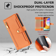 For LG Velvet Sheep Texture Cross-body Zipper Wallet Leather Phone Case(Orange)