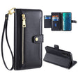 For Motorola Edge Sheep Texture Cross-body Zipper Wallet Leather Phone Case(Black) - Motorola Cases by PMC TechLife | Online Shopping South Africa | PMC TechLife | Buy Now Pay Later Mobicred