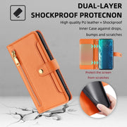 For Motorola Edge Sheep Texture Cross-body Zipper Wallet Leather Phone Case(Orange)