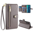 For Motorola Edge Sheep Texture Cross-body Zipper Wallet Leather Phone Case(Grey) - Motorola Cases by PMC TechLife | Online Shopping South Africa | PMC TechLife | Buy Now Pay Later Mobicred