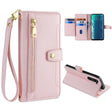 For Motorola Edge Sheep Texture Cross-body Zipper Wallet Leather Phone Case(Pink) - Motorola Cases by PMC TechLife | Online Shopping South Africa | PMC TechLife | Buy Now Pay Later Mobicred