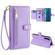 For Motorola Edge Sheep Texture Cross-body Zipper Wallet Leather Phone Case(Purple) - Motorola Cases by PMC TechLife | Online Shopping South Africa | PMC TechLife | Buy Now Pay Later Mobicred