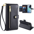 For Motorola Moto G72 4G Sheep Texture Cross-body Zipper Wallet Leather Phone Case(Black) - Motorola Cases by PMC TechLife | Online Shopping South Africa | PMC TechLife | Buy Now Pay Later Mobicred