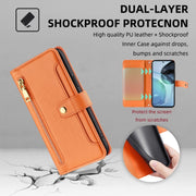 For Motorola Moto G72 4G Sheep Texture Cross-body Zipper Wallet Leather Phone Case(Orange)