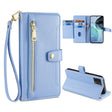For Motorola Moto G72 4G Sheep Texture Cross-body Zipper Wallet Leather Phone Case(Blue) - Motorola Cases by PMC TechLife | Online Shopping South Africa | PMC TechLife | Buy Now Pay Later Mobicred