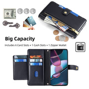 For Motorola Edge X30 Sheep Texture Cross-body Zipper Wallet Leather Phone Case(Black)