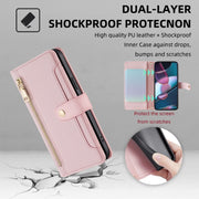 For Motorola Edge X30 Sheep Texture Cross-body Zipper Wallet Leather Phone Case(Pink)
