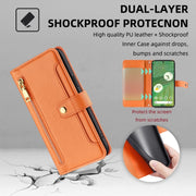 For Google Pixel 7 5G Sheep Texture Cross-body Zipper Wallet Leather Phone Case(Orange)