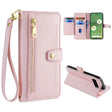 For Google Pixel 7 5G Sheep Texture Cross-body Zipper Wallet Leather Phone Case(Pink) - Google Cases by PMC TechLife | Online Shopping South Africa | PMC TechLife | Buy Now Pay Later Mobicred