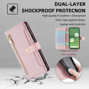 For Google Pixel 7 5G Sheep Texture Cross-body Zipper Wallet Leather Phone Case(Pink)