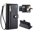 For Google Pixel 7 Pro Sheep Texture Cross-body Zipper Wallet Leather Phone Case(Black) - Google Cases by PMC TechLife | Online Shopping South Africa | PMC TechLife | Buy Now Pay Later Mobicred