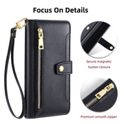 For Google Pixel 7 Pro Sheep Texture Cross-body Zipper Wallet Leather Phone Case(Black)