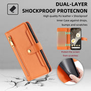 For Google Pixel 7 Pro Sheep Texture Cross-body Zipper Wallet Leather Phone Case(Orange)