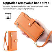 For Google Pixel 7 Pro Sheep Texture Cross-body Zipper Wallet Leather Phone Case(Orange)