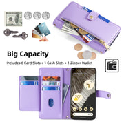 For Google Pixel 7 Pro Sheep Texture Cross-body Zipper Wallet Leather Phone Case(Purple)