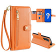 For ASUS Zenfone 9 / Zenfone 9Z Sheep Texture Cross-body Zipper Wallet Leather Phone Case(Orange) - ASUS Cases by PMC TechLife | Online Shopping South Africa | PMC TechLife | Buy Now Pay Later Mobicred