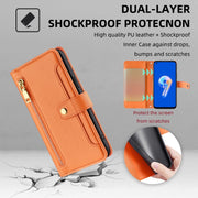 For ASUS Zenfone 9 / Zenfone 9Z Sheep Texture Cross-body Zipper Wallet Leather Phone Case(Orange)