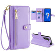For ASUS Zenfone 9 / Zenfone 9Z Sheep Texture Cross-body Zipper Wallet Leather Phone Case(Purple) - ASUS Cases by PMC TechLife | Online Shopping South Africa | PMC TechLife | Buy Now Pay Later Mobicred