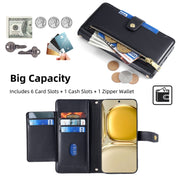 For Huawei P50 Sheep Texture Cross-body Zipper Wallet Leather Phone Case(Black)