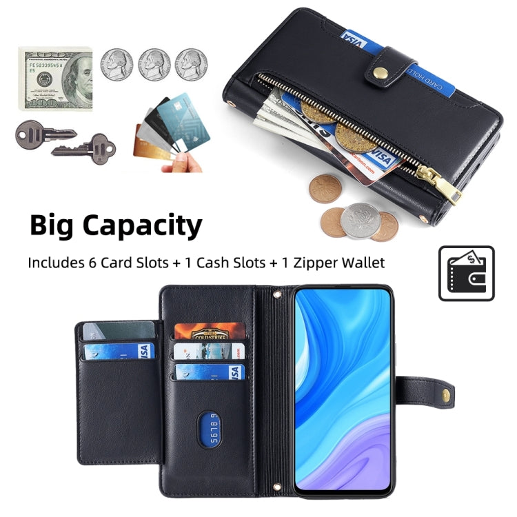For Huawei P Smart Z / Enjoy 10 Plus Sheep Texture Cross-body Zipper Wallet Leather Phone Case(Black)
