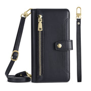 For Huawei Nova 10 Pro Sheep Texture Cross-body Zipper Wallet Leather Phone Case(Black)