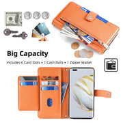 For Huawei Nova 10 Pro Sheep Texture Cross-body Zipper Wallet Leather Phone Case(Orange)