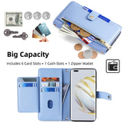 For Huawei Nova 10 Pro Sheep Texture Cross-body Zipper Wallet Leather Phone Case(Blue)
