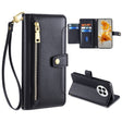 For Huawei Mate 50 Sheep Texture Cross-body Zipper Wallet Leather Phone Case(Black) - Huawei Cases by PMC TechLife | Online Shopping South Africa | PMC TechLife | Buy Now Pay Later Mobicred