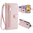 For Huawei Mate 50 Sheep Texture Cross-body Zipper Wallet Leather Phone Case(Pink) - Huawei Cases by PMC TechLife | Online Shopping South Africa | PMC TechLife | Buy Now Pay Later Mobicred
