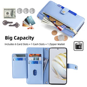 For Huawei Nova 10 SE Sheep Texture Cross-body Zipper Wallet Leather Phone Case(Blue)