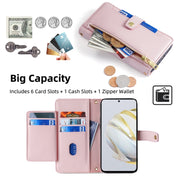 For Huawei Nova 10 SE Sheep Texture Cross-body Zipper Wallet Leather Phone Case(Pink)