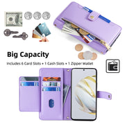 For Huawei Nova 10 SE Sheep Texture Cross-body Zipper Wallet Leather Phone Case(Purple)