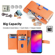 For Meizu Note 9 Sheep Texture Cross-body Zipper Wallet Leather Phone Case(Orange)