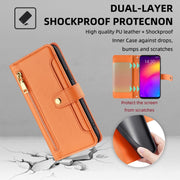 For Meizu Note 9 Sheep Texture Cross-body Zipper Wallet Leather Phone Case(Orange)