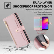 For Meizu Note 9 Sheep Texture Cross-body Zipper Wallet Leather Phone Case(Pink)