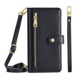 For Nokia C21 Plus Sheep Texture Cross-body Zipper Wallet Leather Phone Case(Black) - free shipping - PMC TechLife - Order now!
