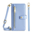 For Nokia C21 Plus Sheep Texture Cross-body Zipper Wallet Leather Phone Case(Blue) - Nokia Cases by PMC TechLife | Online Shopping South Africa | PMC TechLife | Buy Now Pay Later Mobicred