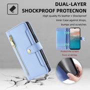 For Nokia C21 Plus Sheep Texture Cross-body Zipper Wallet Leather Phone Case(Blue)