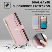 For Nokia C21 Plus Sheep Texture Cross-body Zipper Wallet Leather Phone Case(Pink)