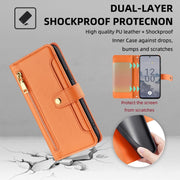 For Nokia X30 5G Sheep Texture Cross-body Zipper Wallet Leather Phone Case(Orange)