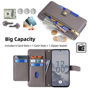 For Nokia X30 5G Sheep Texture Cross-body Zipper Wallet Leather Phone Case(Grey)