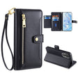 For Honor 80 Sheep Texture Cross-body Zipper Wallet Leather Phone Case(Black) - Honor Cases by PMC TechLife | Online Shopping South Africa | PMC TechLife | Buy Now Pay Later Mobicred