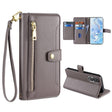 For Honor 80 Sheep Texture Cross-body Zipper Wallet Leather Phone Case(Grey) - Honor Cases by PMC TechLife | Online Shopping South Africa | PMC TechLife | Buy Now Pay Later Mobicred