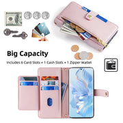 For Honor 80 Sheep Texture Cross-body Zipper Wallet Leather Phone Case(Pink)