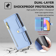 For Honor 10X Lite Sheep Texture Cross-body Zipper Wallet Leather Phone Case(Blue)