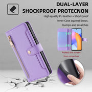 For Honor 10X Lite Sheep Texture Cross-body Zipper Wallet Leather Phone Case(Purple)